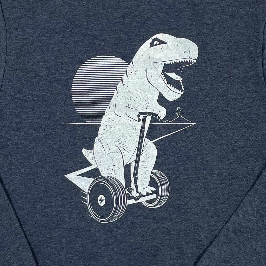 Tyrannosaurus Rex Riding Scooter Graphic Crewneck