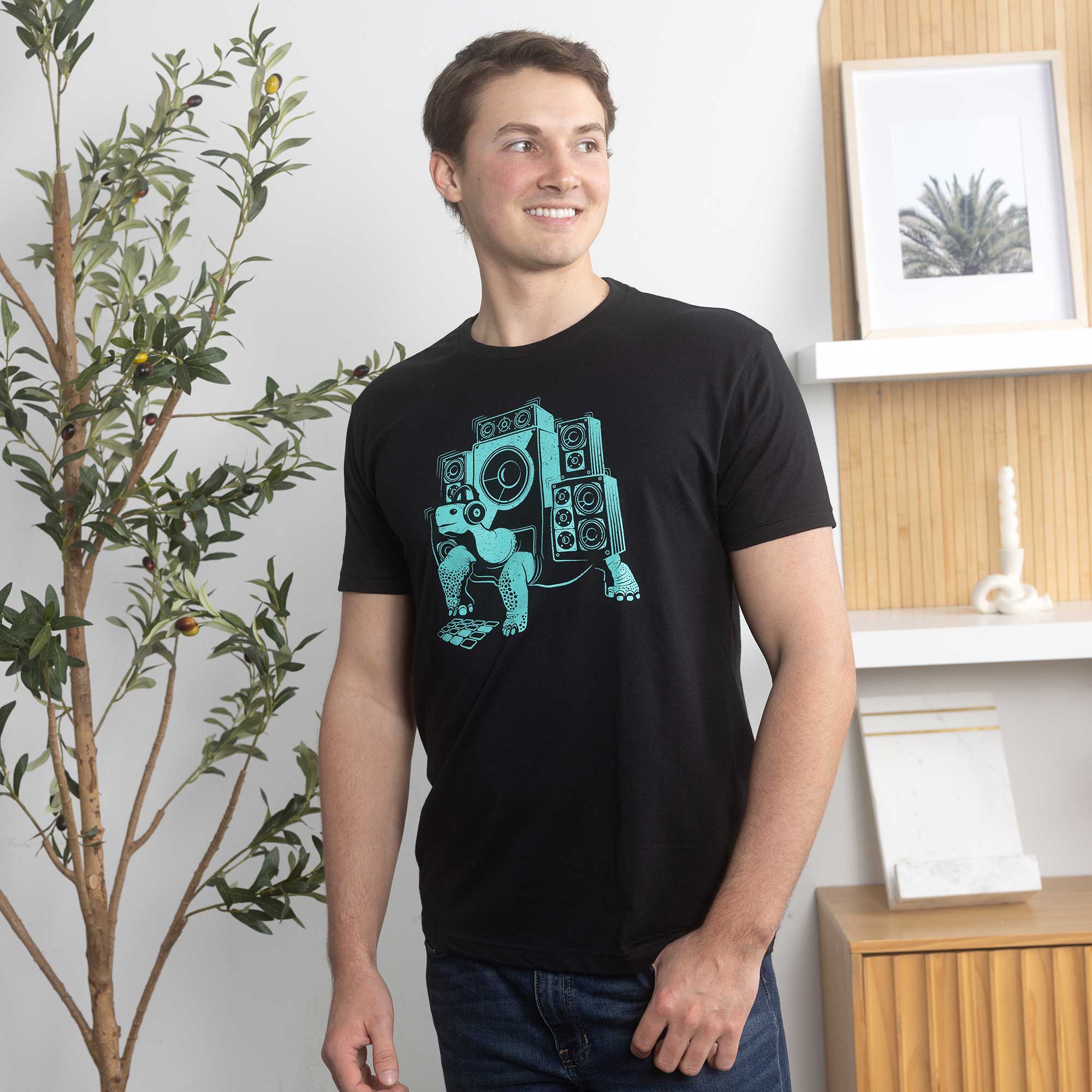 Fun Music Turtle Graphic Tee - Slow Beats Shirt by STORY SPARK