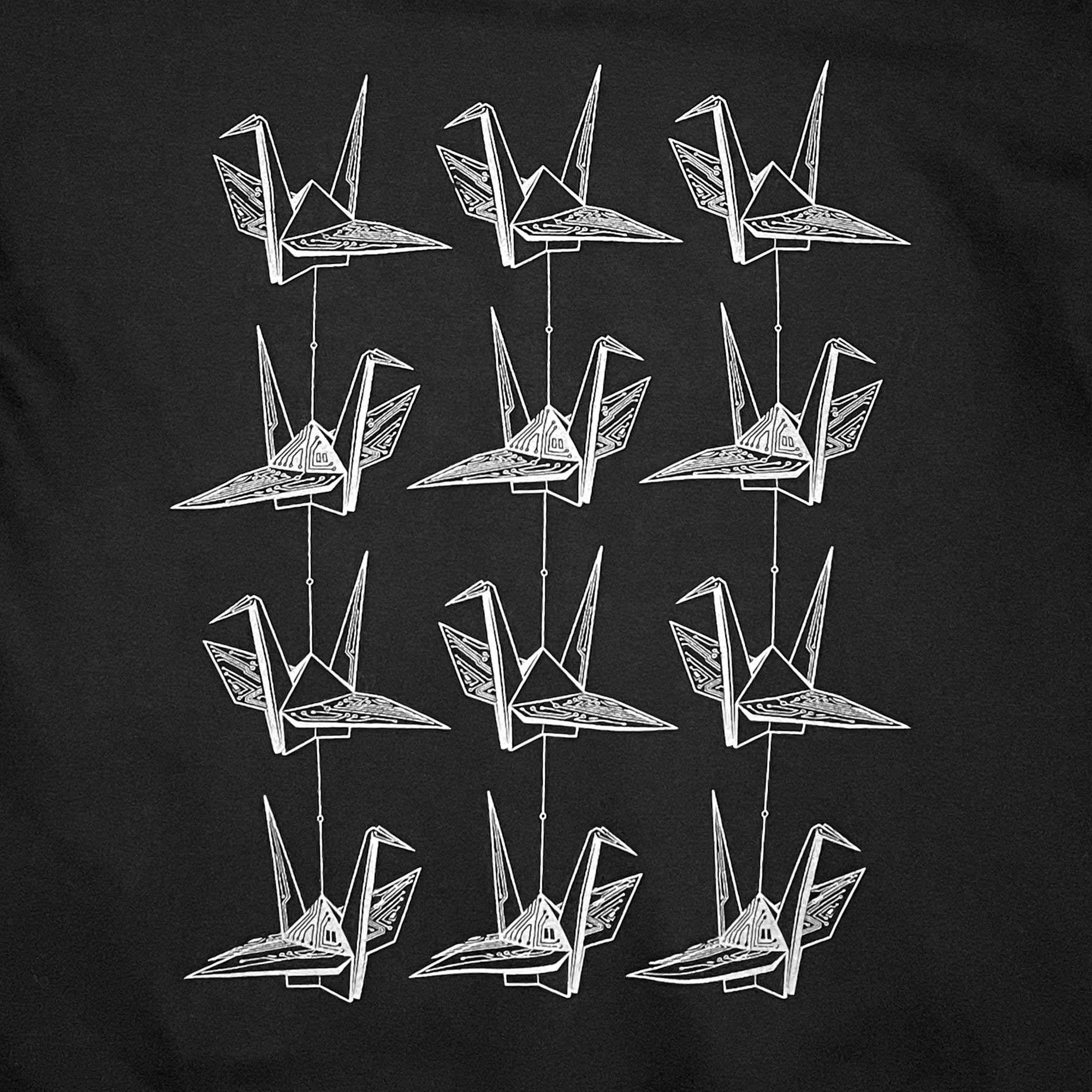 Techy Origami Cranes Graphic Hoodie - STORY SPARK