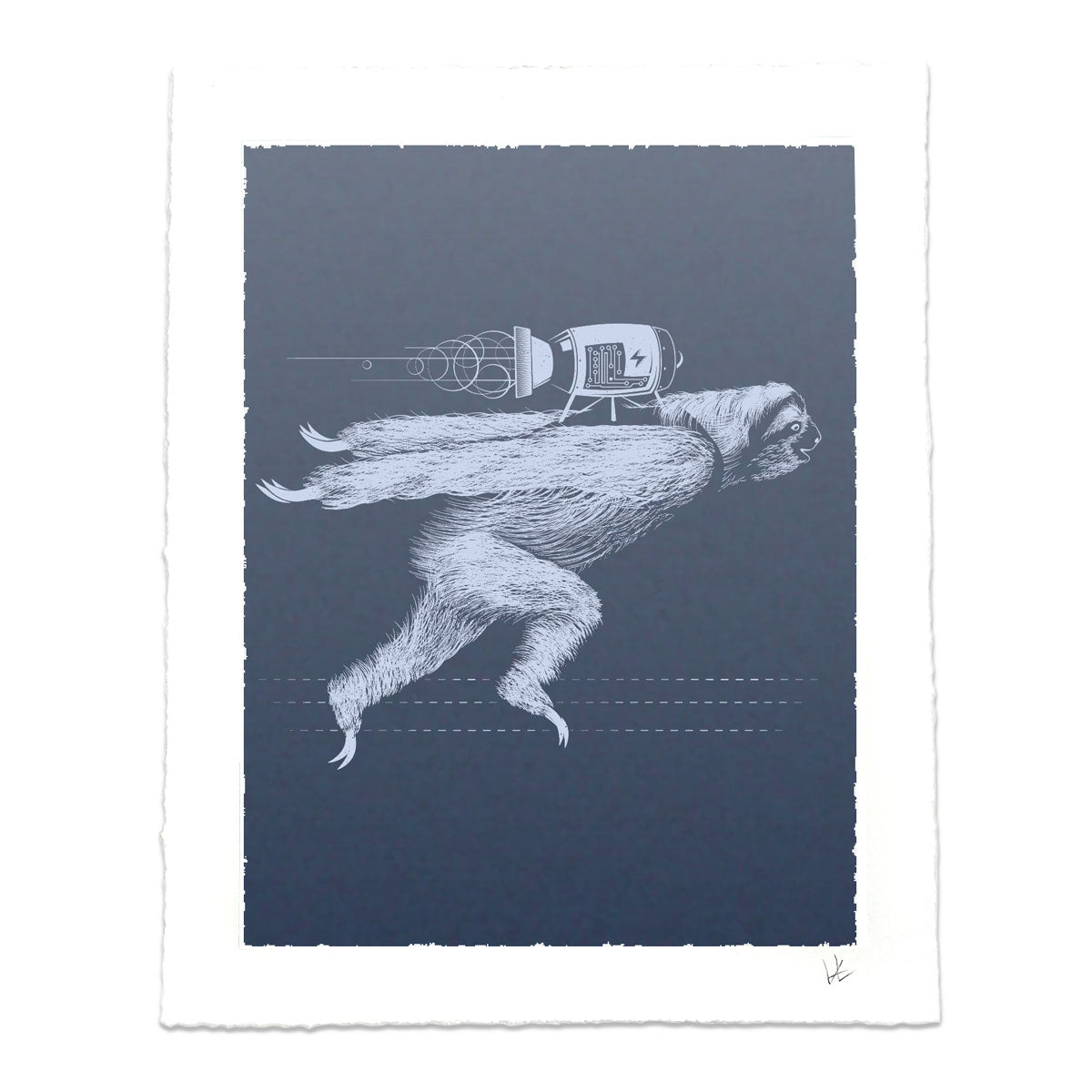 Rocket Sloth Art Print - Story Spark