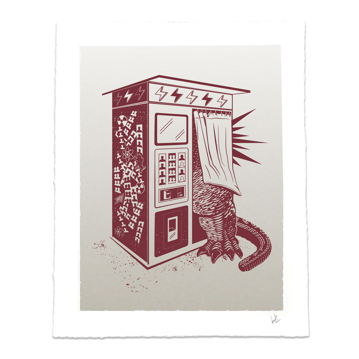 Fun photo booth monster art print - STORY SPARK