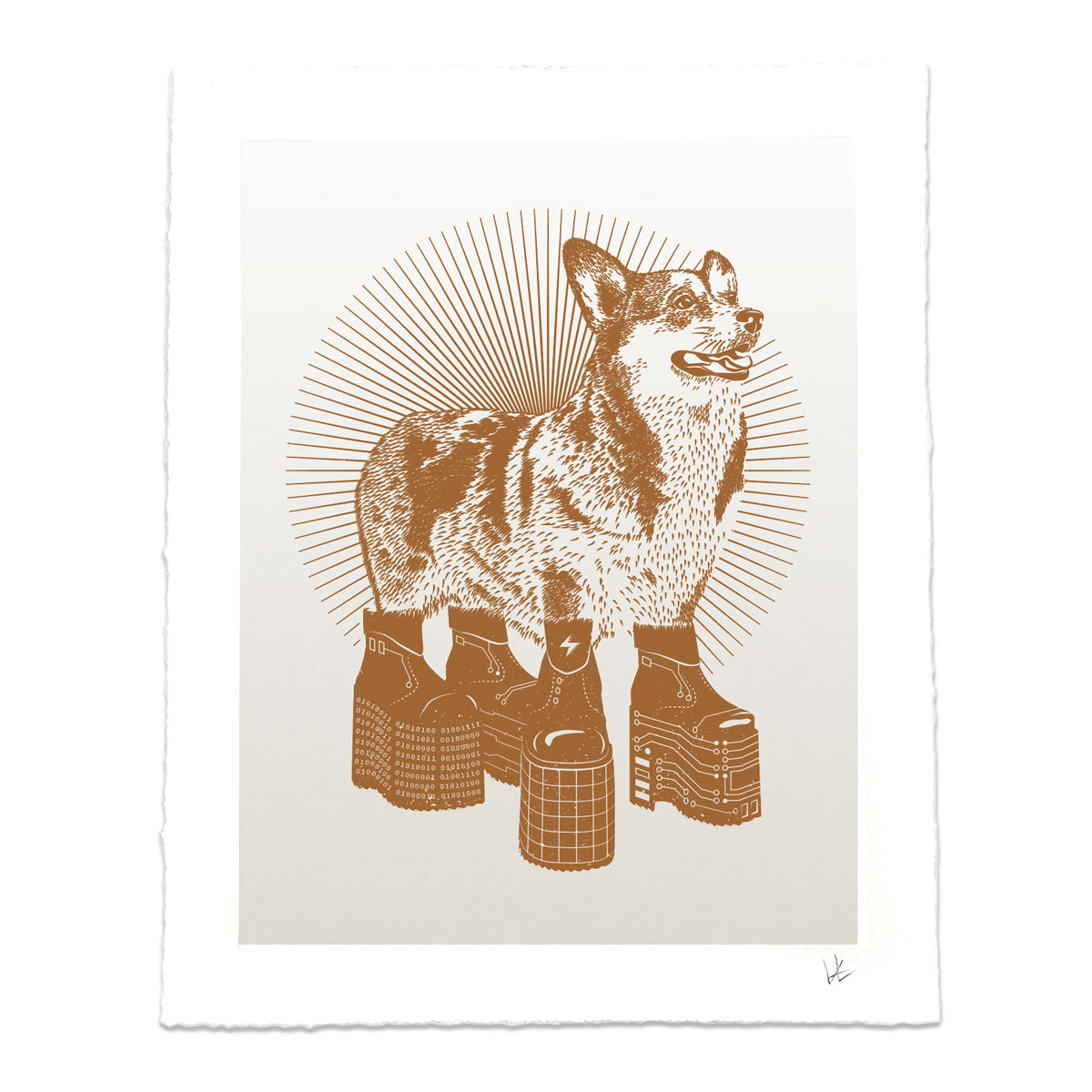 Fun Platform Shoes Corgi Art Print by Story Spark