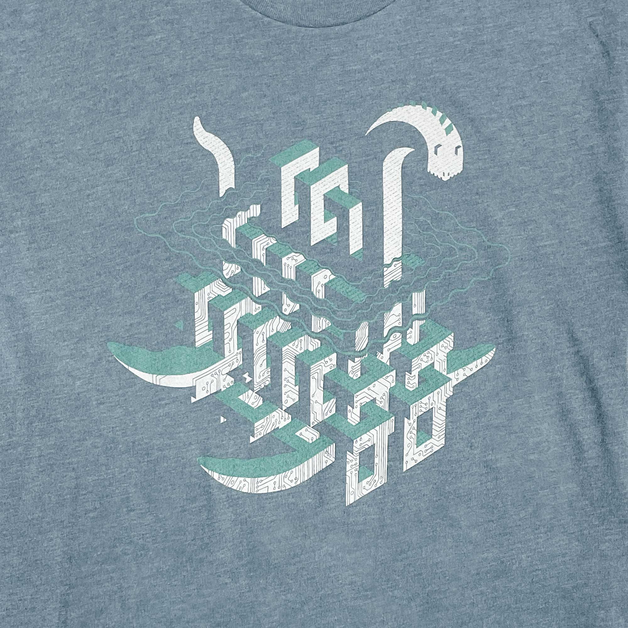 Techy Block Loch Ness Monster Graphic T-shirt