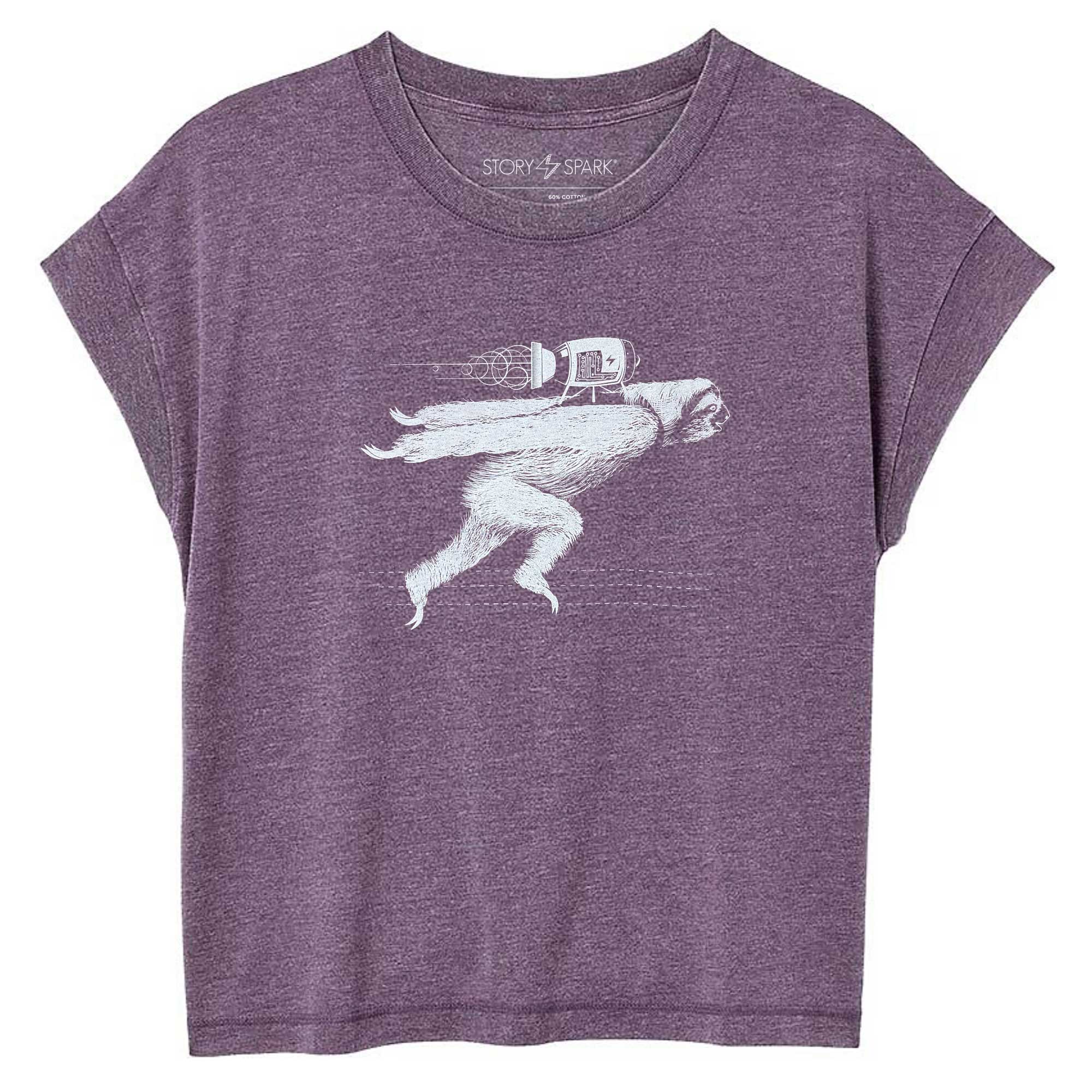 Rocket Sloth Womens Graphic T-shirt