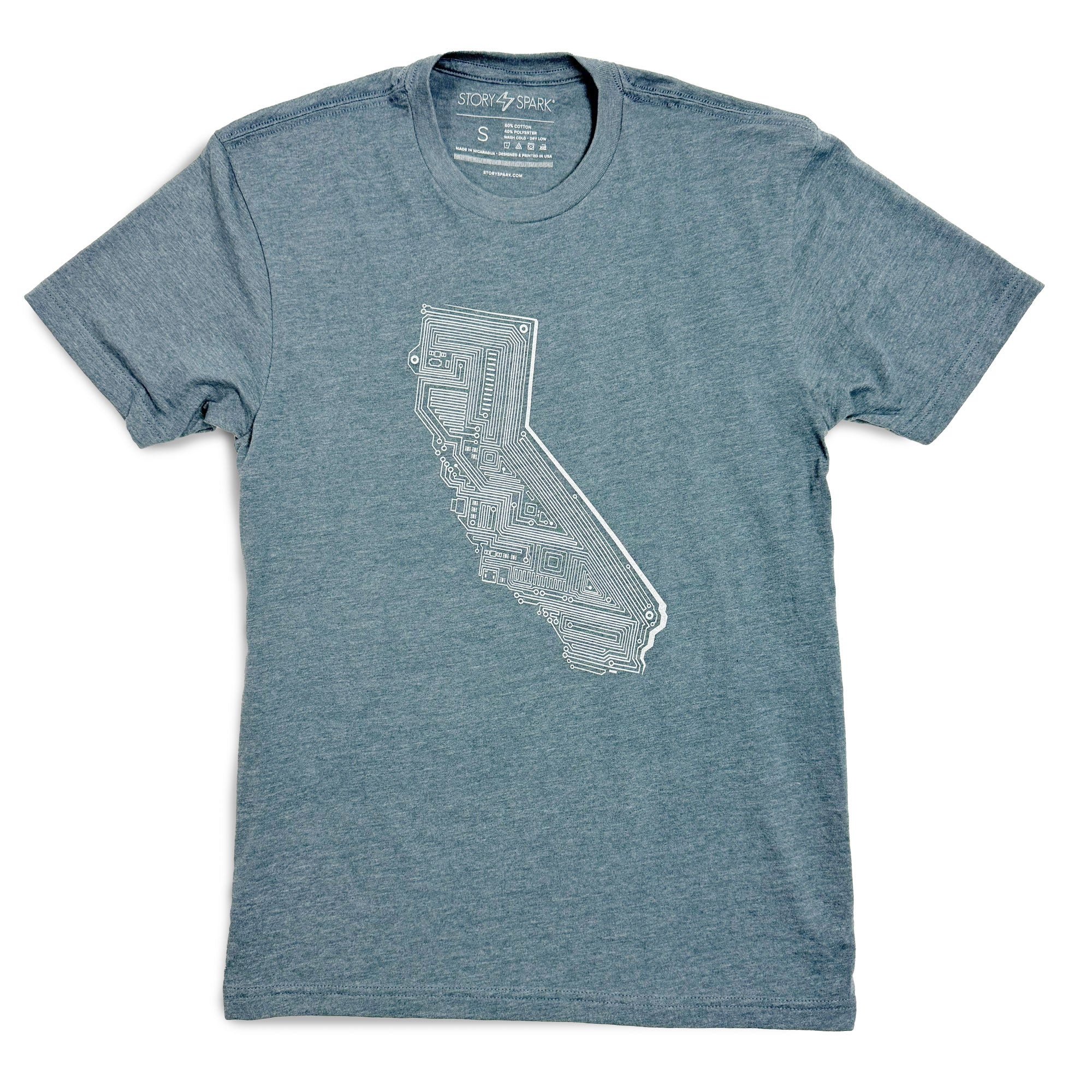 California State graphic t-shirt in indigo blue by STORY SPARK