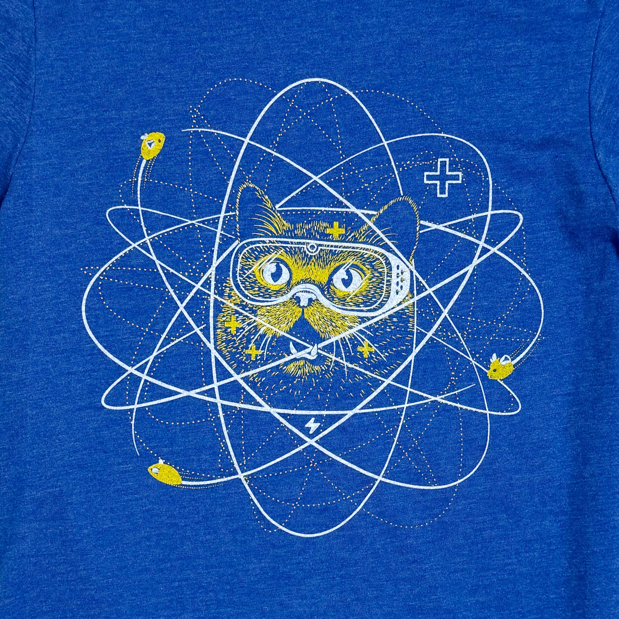 Atomic cat graphic t-shirt for kids