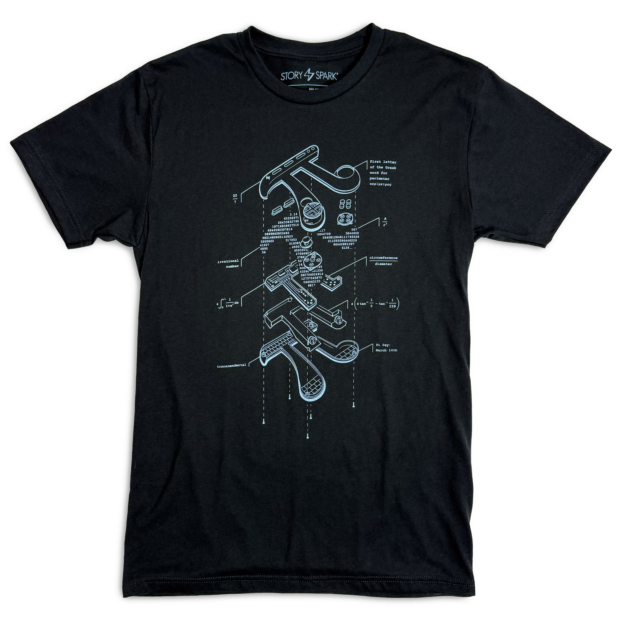 Gamer shirt showing exploded view of pi game controller by Story Spark