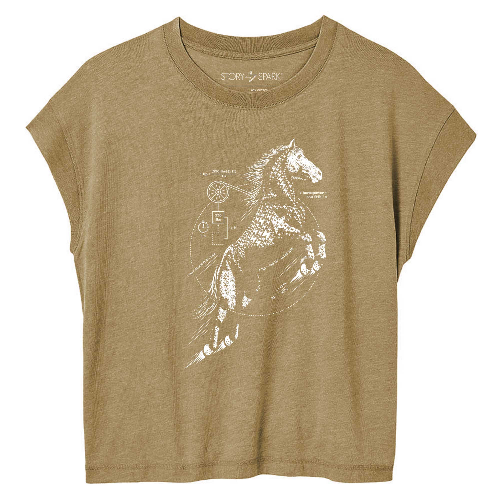 Horse Power Womens Graphic T-shirt by STORY SPARK