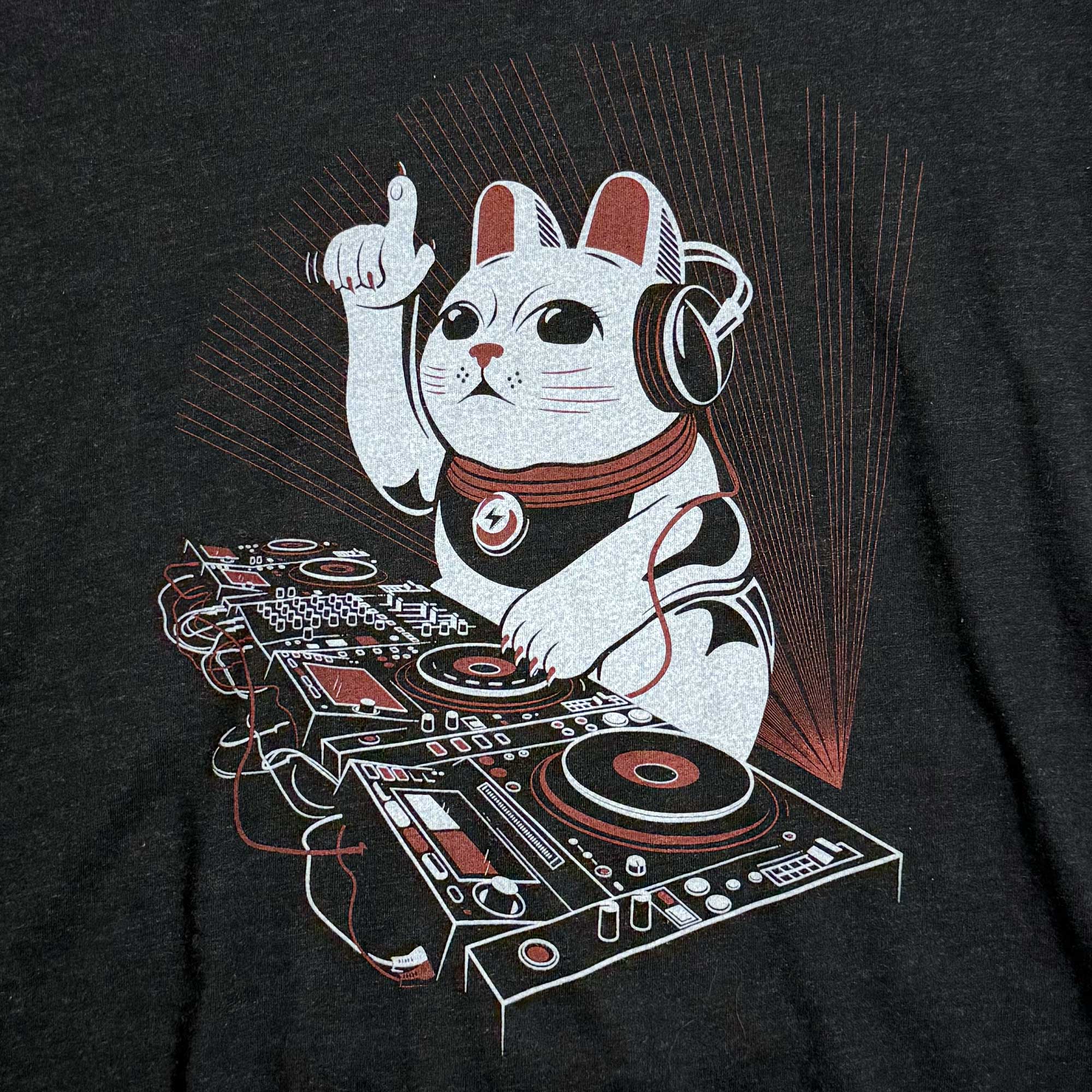 Lucky Mix graphic t-shirt for women - DJ Lucky Cat - original design by STORY SPARK