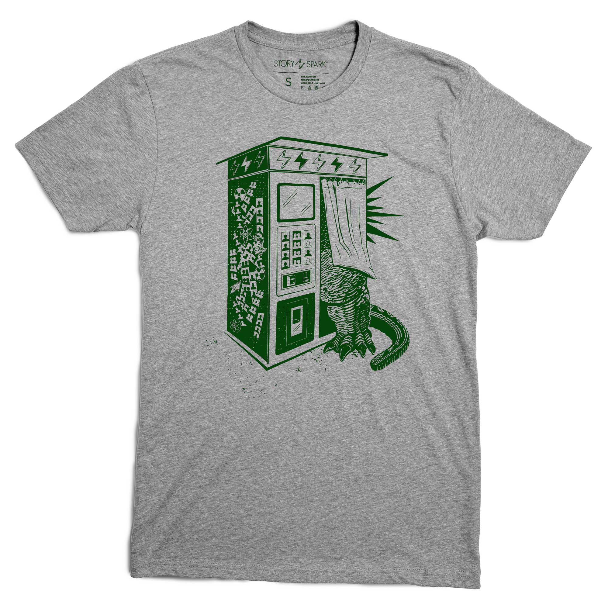 Photobooth monster on grey graphic t-shirt