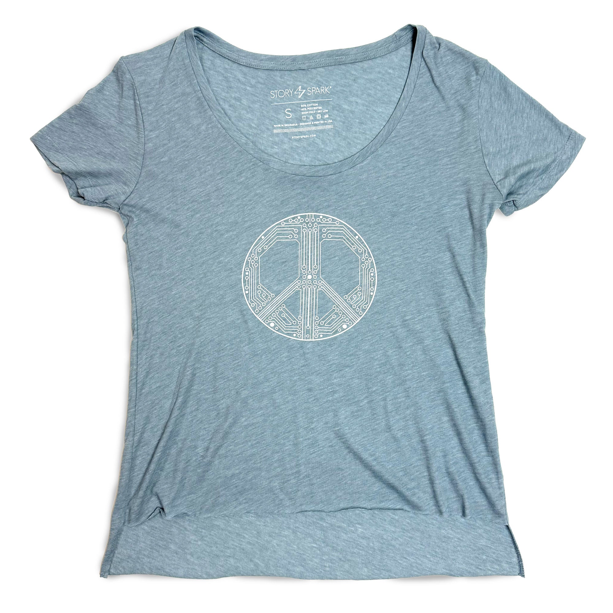 Techy Peace Sign Scoop Womens T-shirt