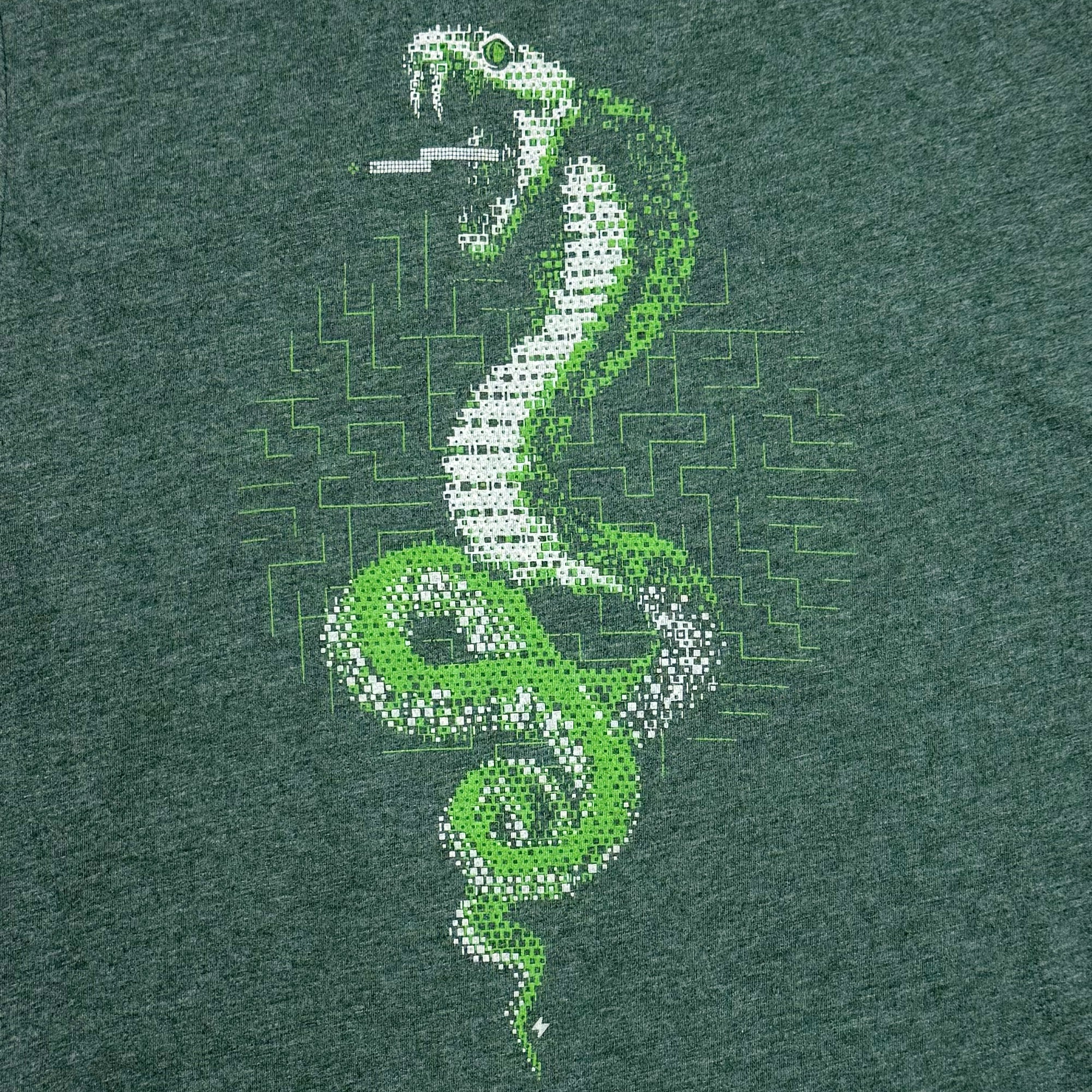 Digital snake graphic tee honoring intelligence and determination by STORY SPARK