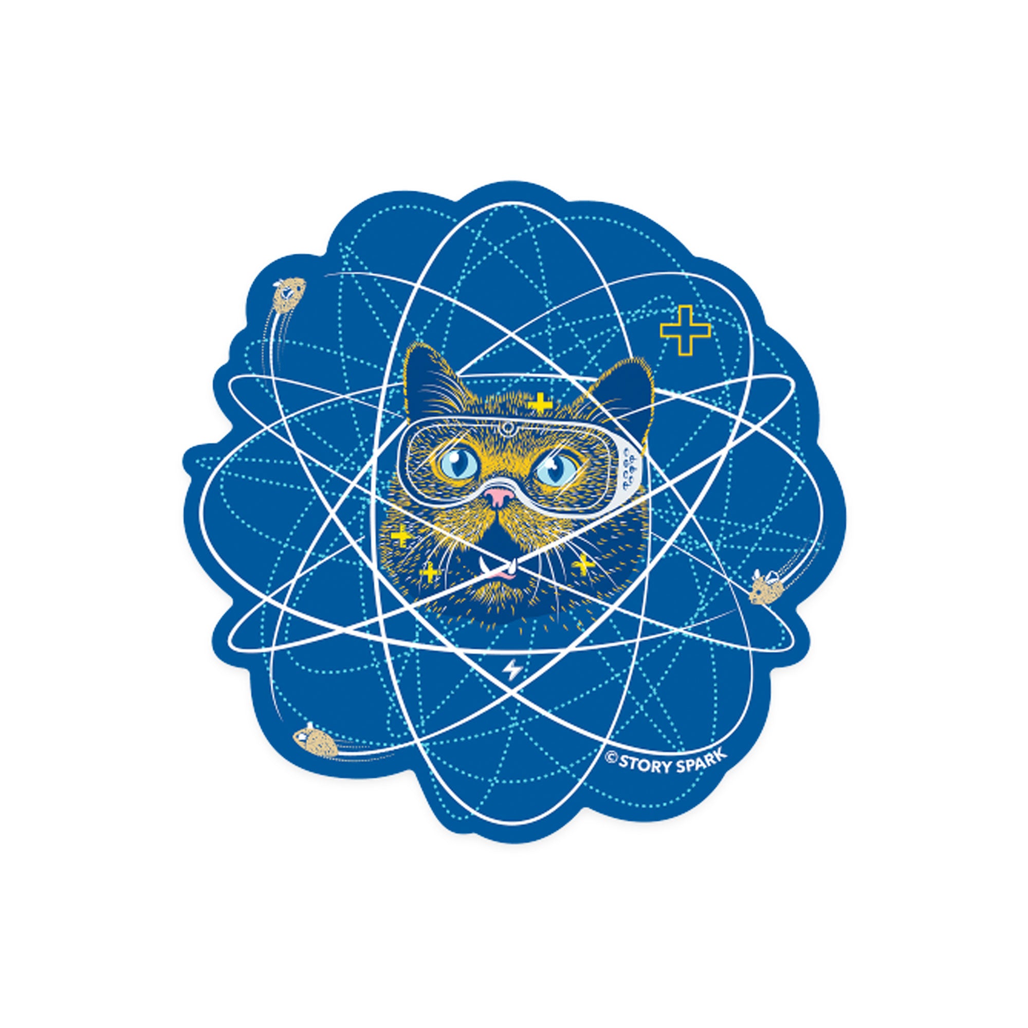 Atomic Cat Ion Sticker by STORY SPARK