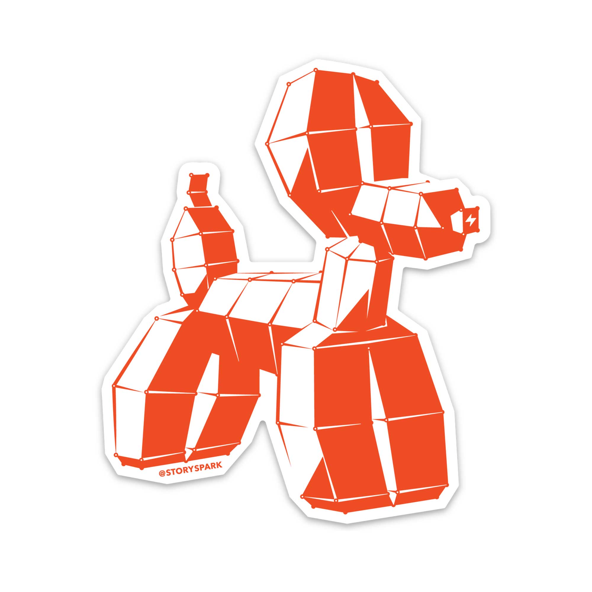 Geometric Dog Balloon Vinyl Sticker by STORY SPARK