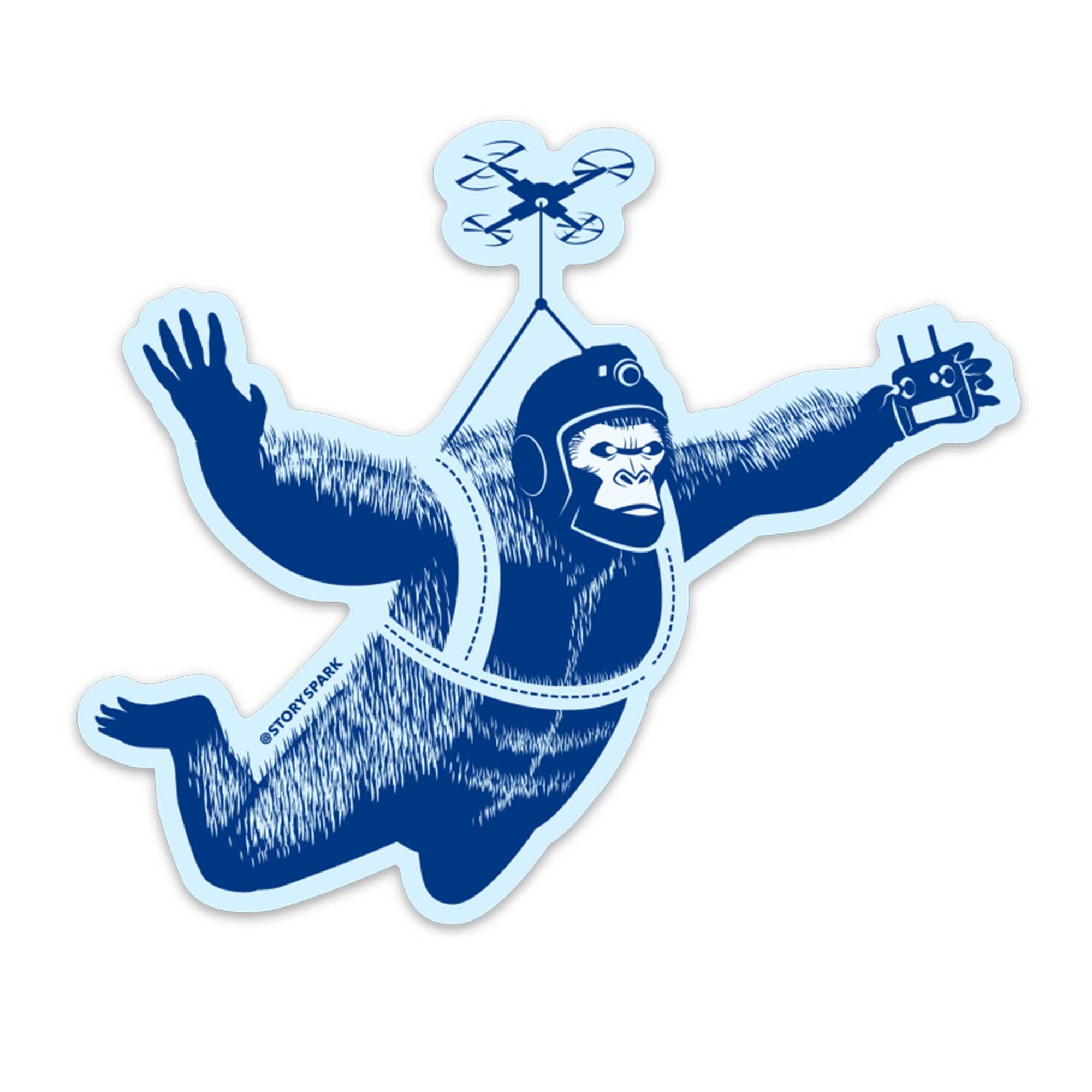 Drone Gorilla Vinyl Sticker-STORY SPARK