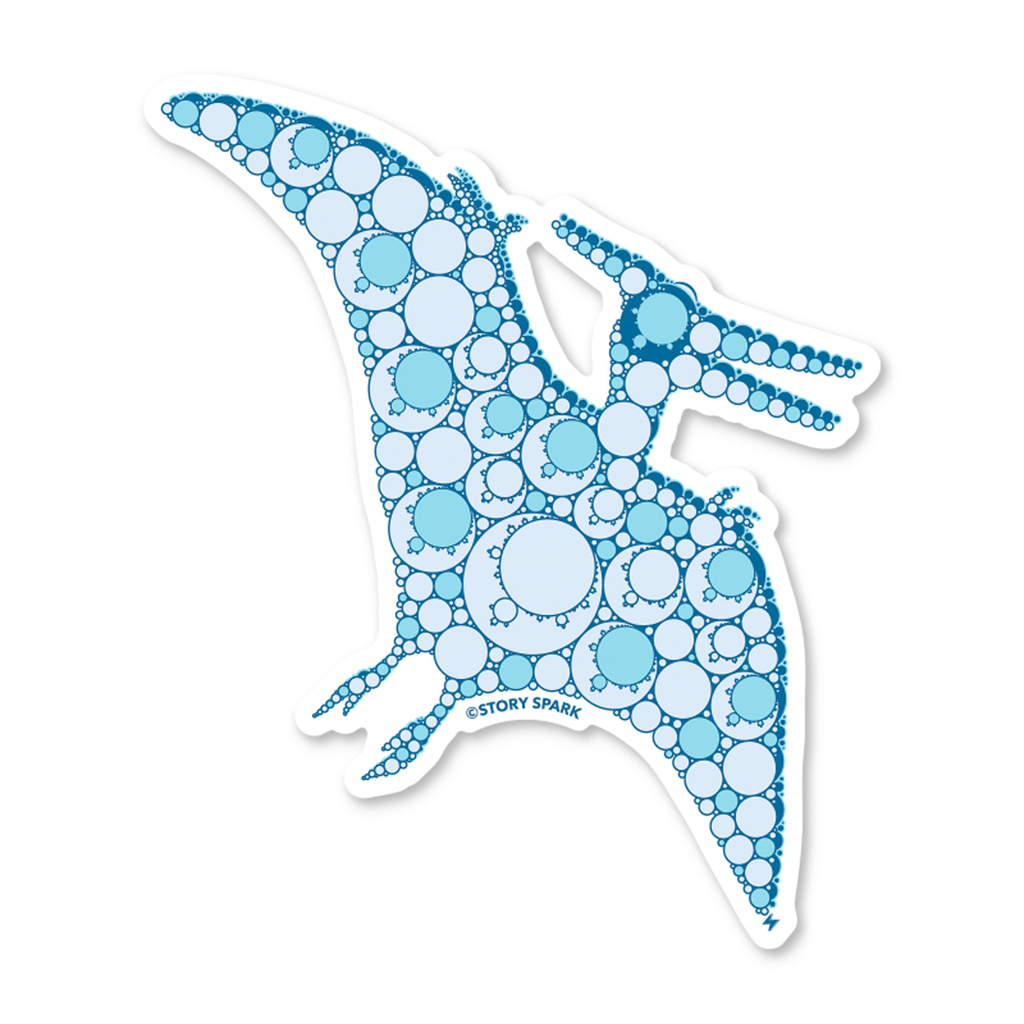 Fractal Pterodactyl Sticker for Scientists, Math and Dinosaur