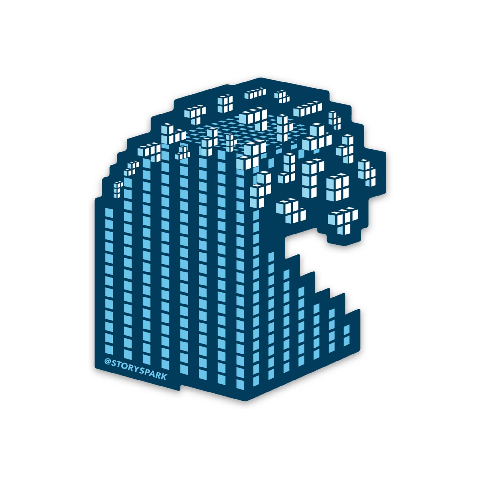 Great Wave Tetris Sticker by STORY SPARK