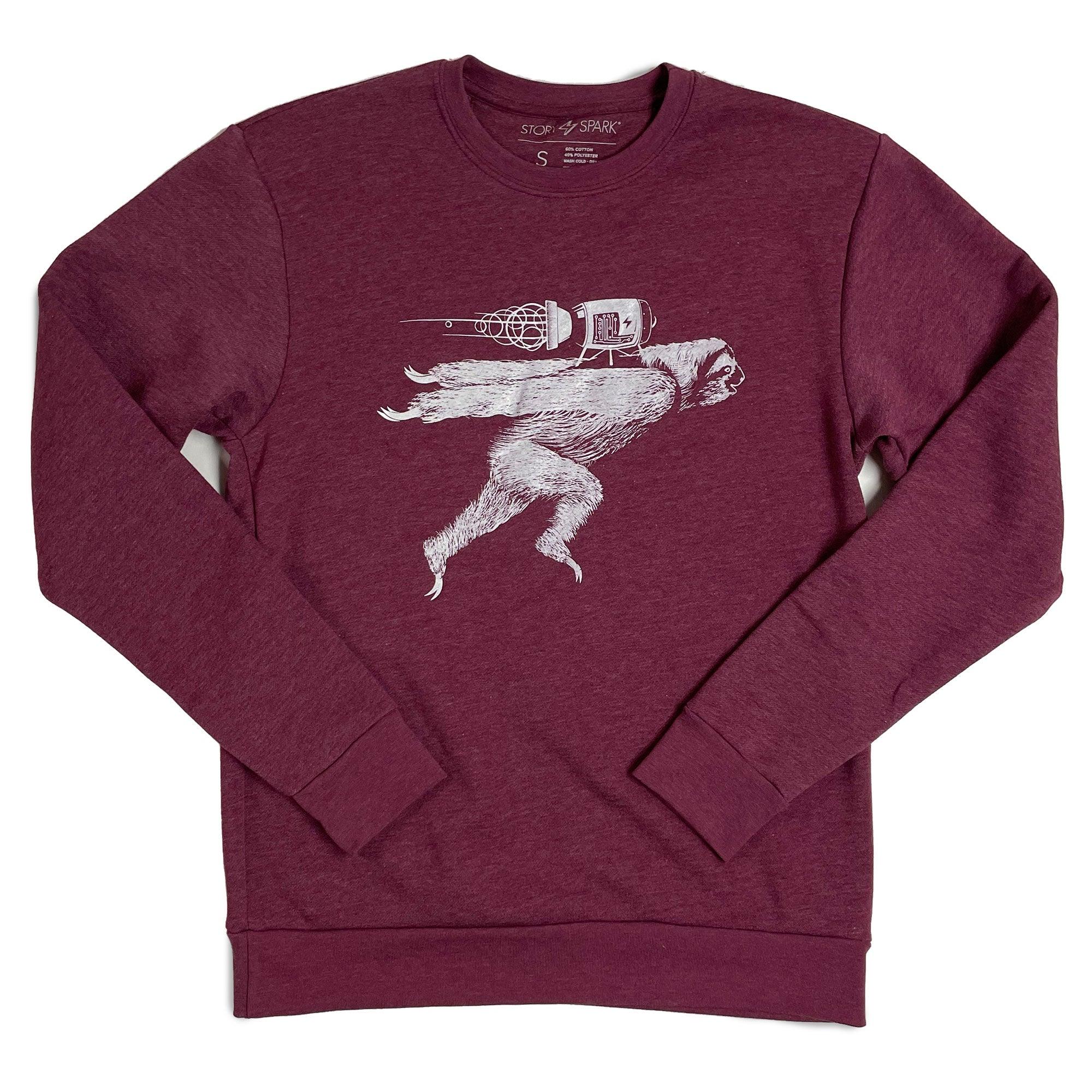 Rocket Sloth Long Sleeve Pullover Sweater (Glow)-STORY SPARK