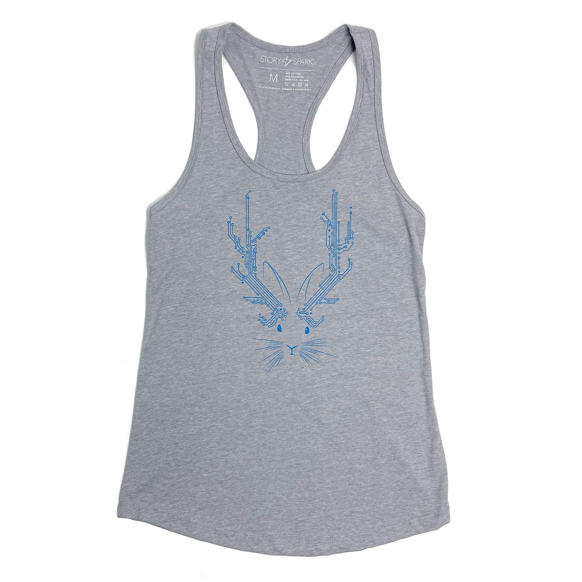 Jackalope Womens Tank (Grey)-STORY SPARK