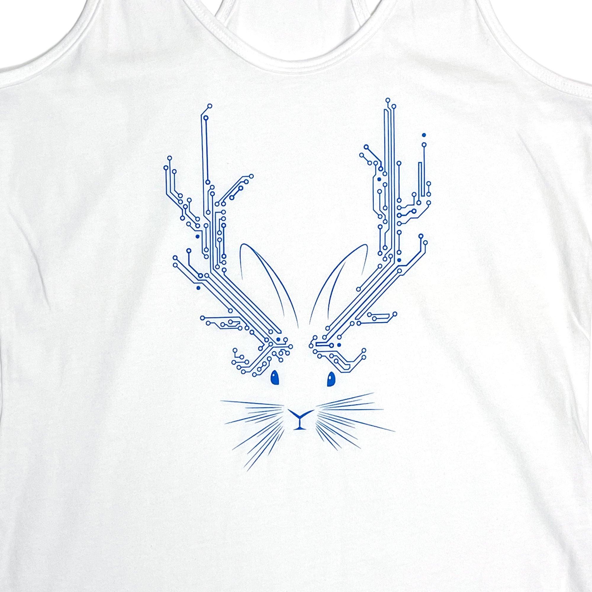 Jackalope Womens Tank (White)-STORY SPARK