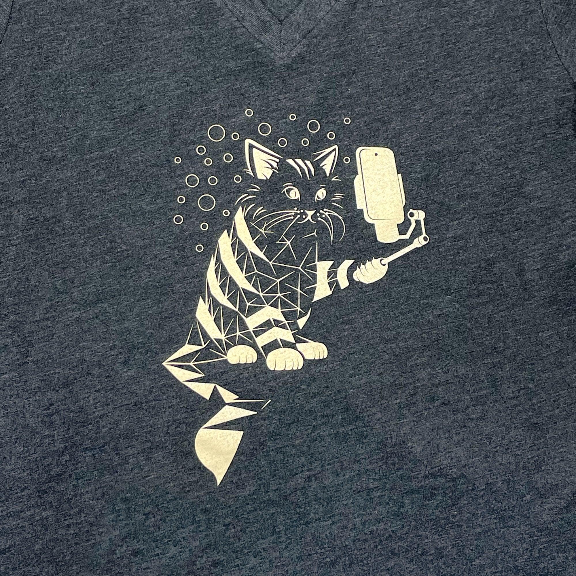 Snap Cat Womens V-neck T-shirt-STORY SPARK