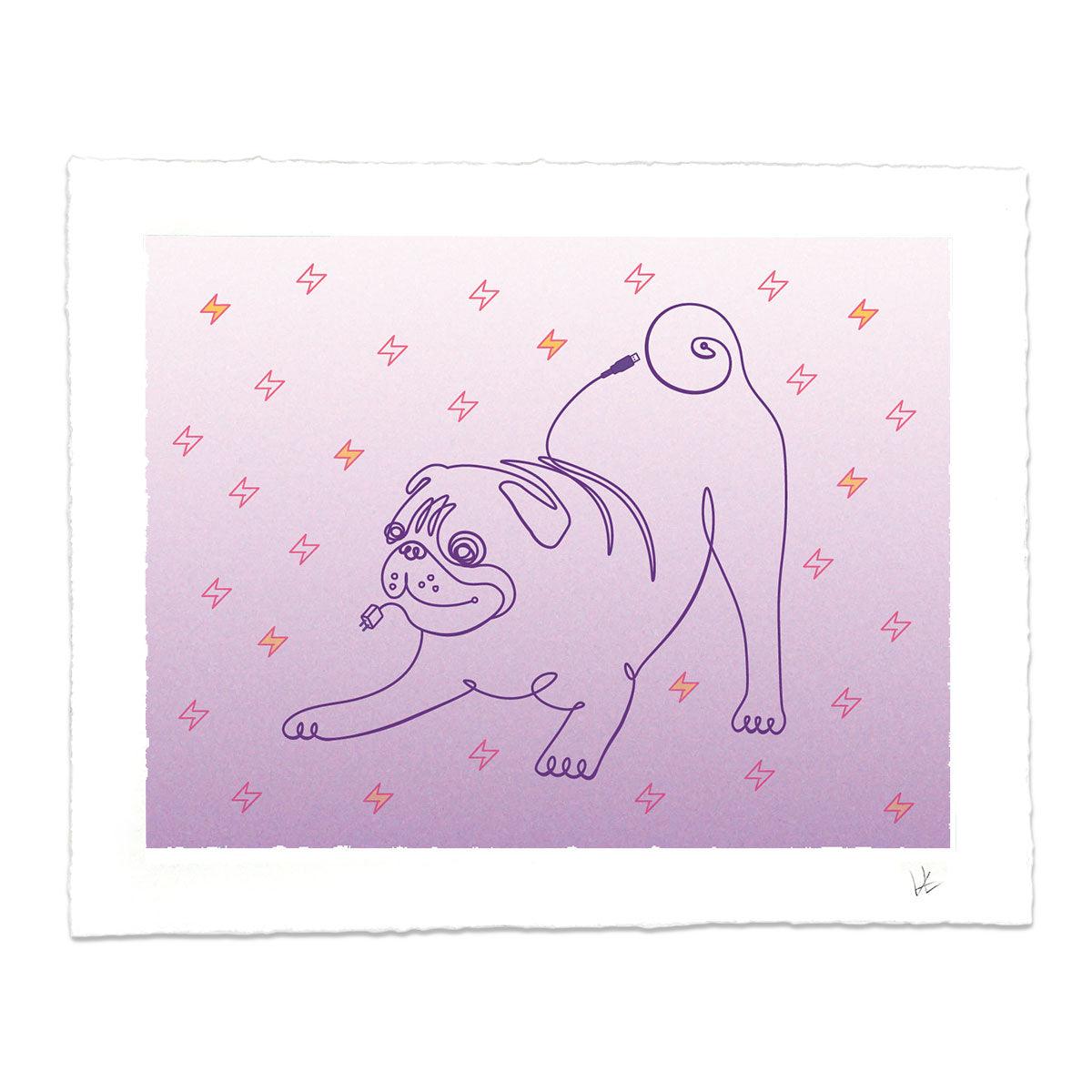 Pug and Play Art Print-STORY SPARK