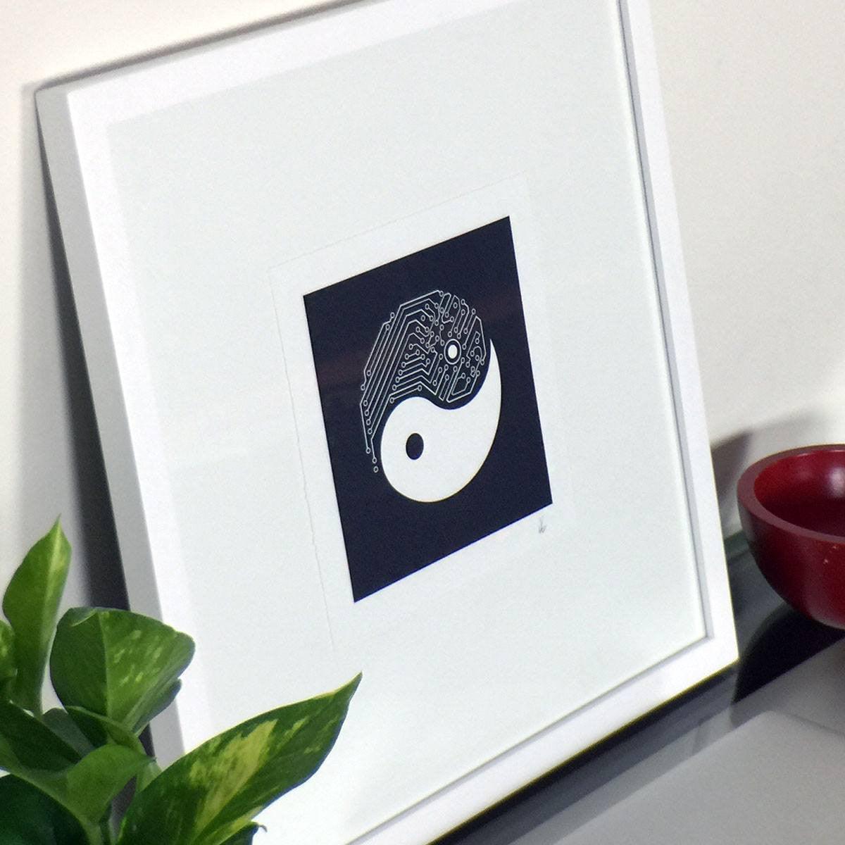 Yin Yang Tech Art Print-STORY SPARK