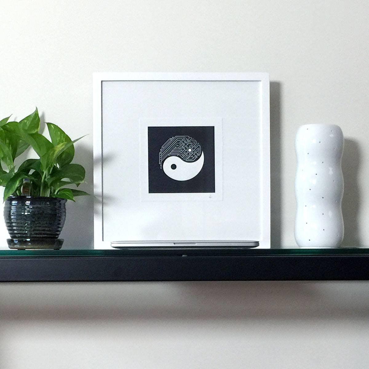 Yin Yang Tech Art Print-STORY SPARK