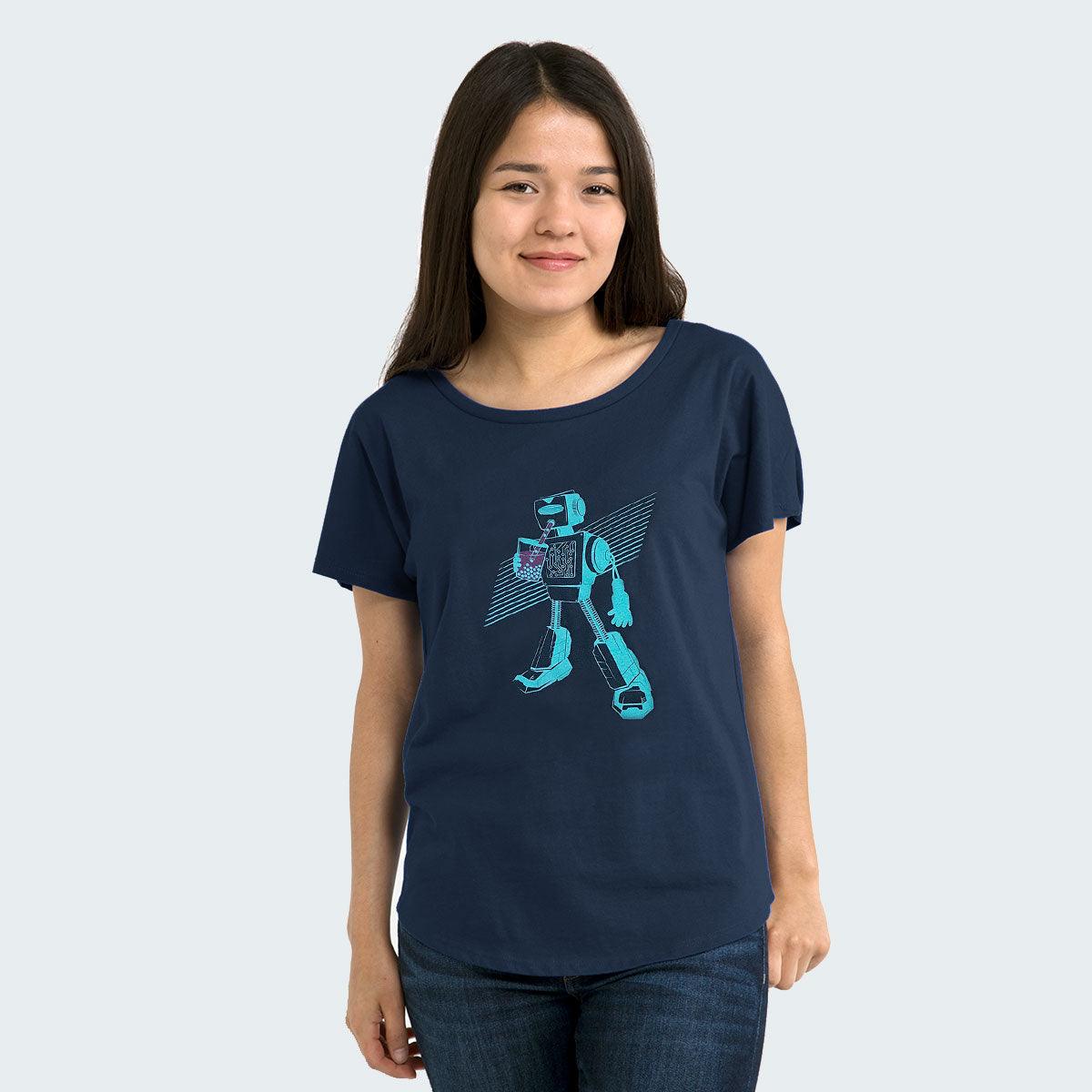 Boba Bot Womens Loose Fit Shirt-STORY SPARK