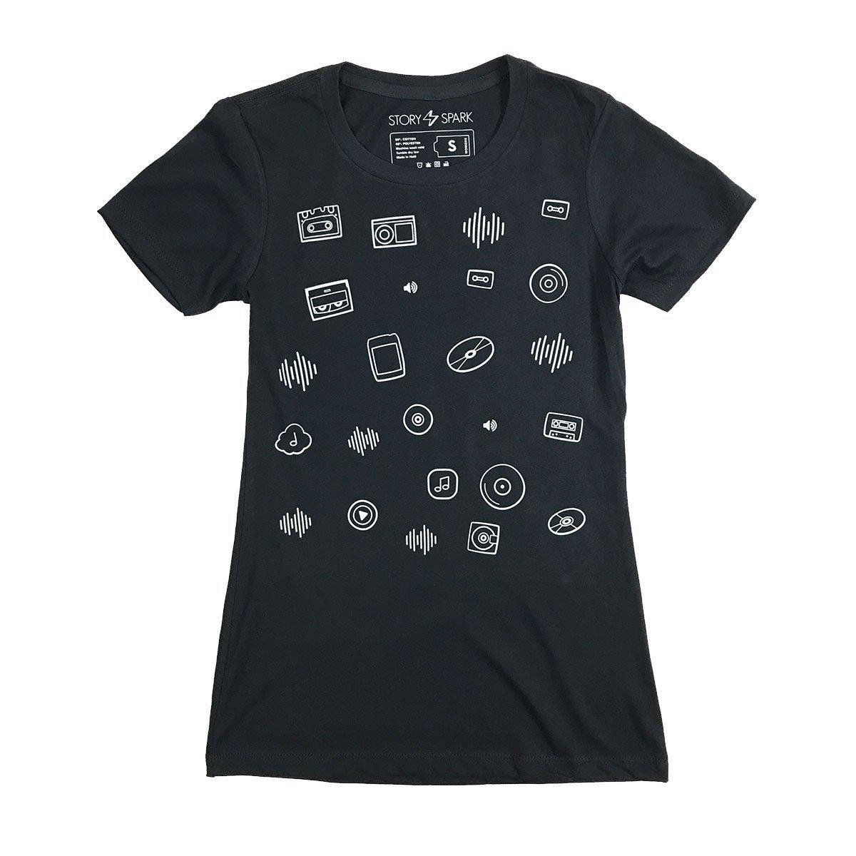 Shuffle Play Womens T-shirt-STORY SPARK