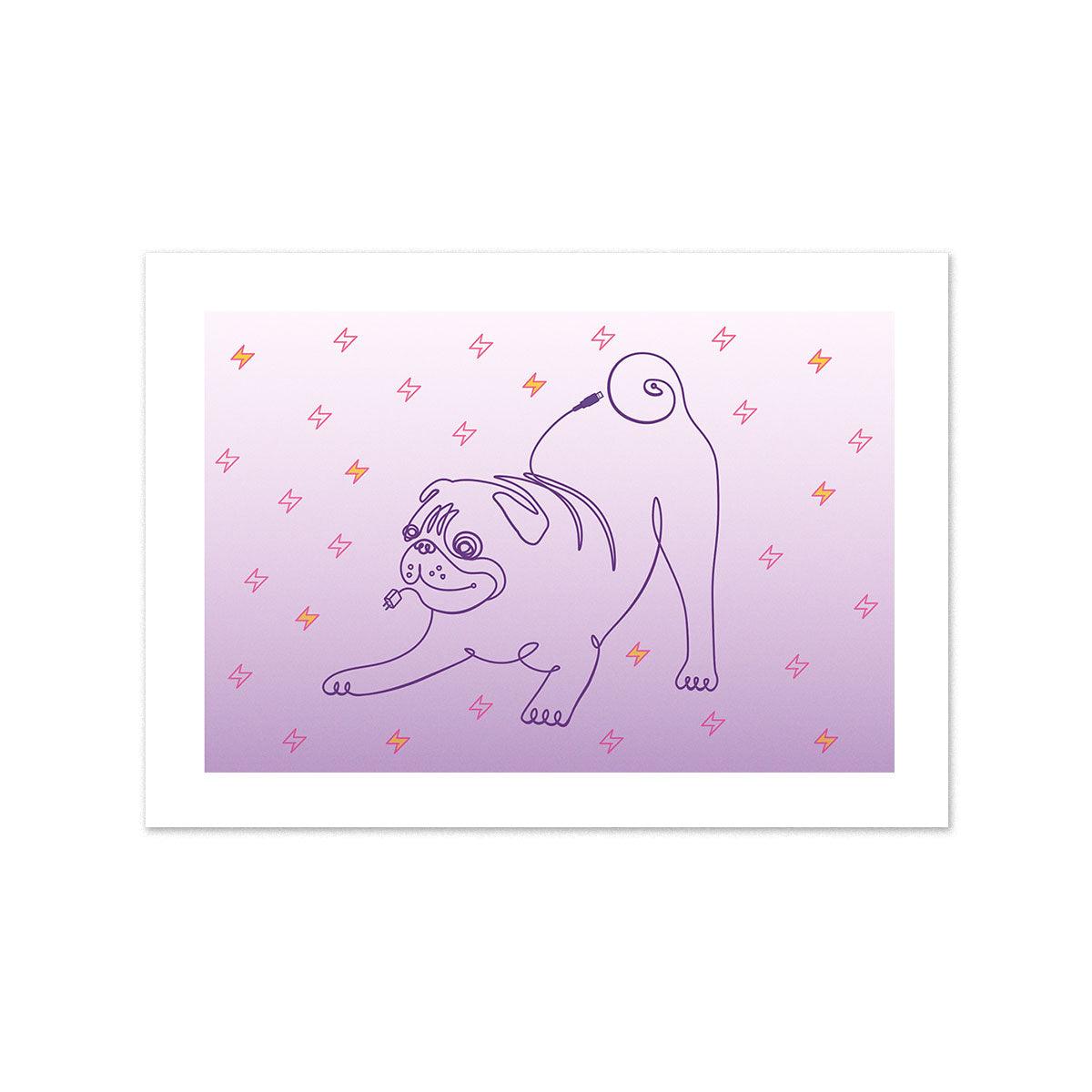 Pug and Play Art Print-STORY SPARK