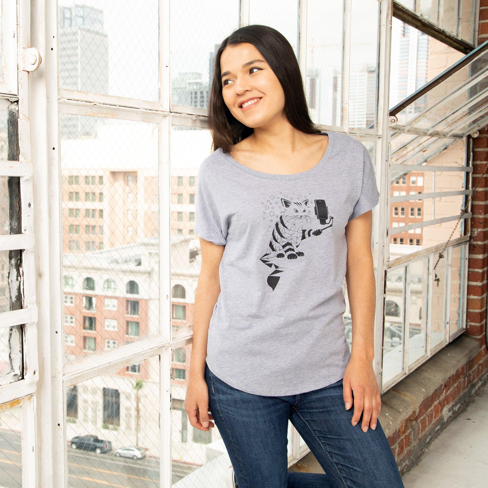 Snap Cat Dolman Shirt-STORY SPARK