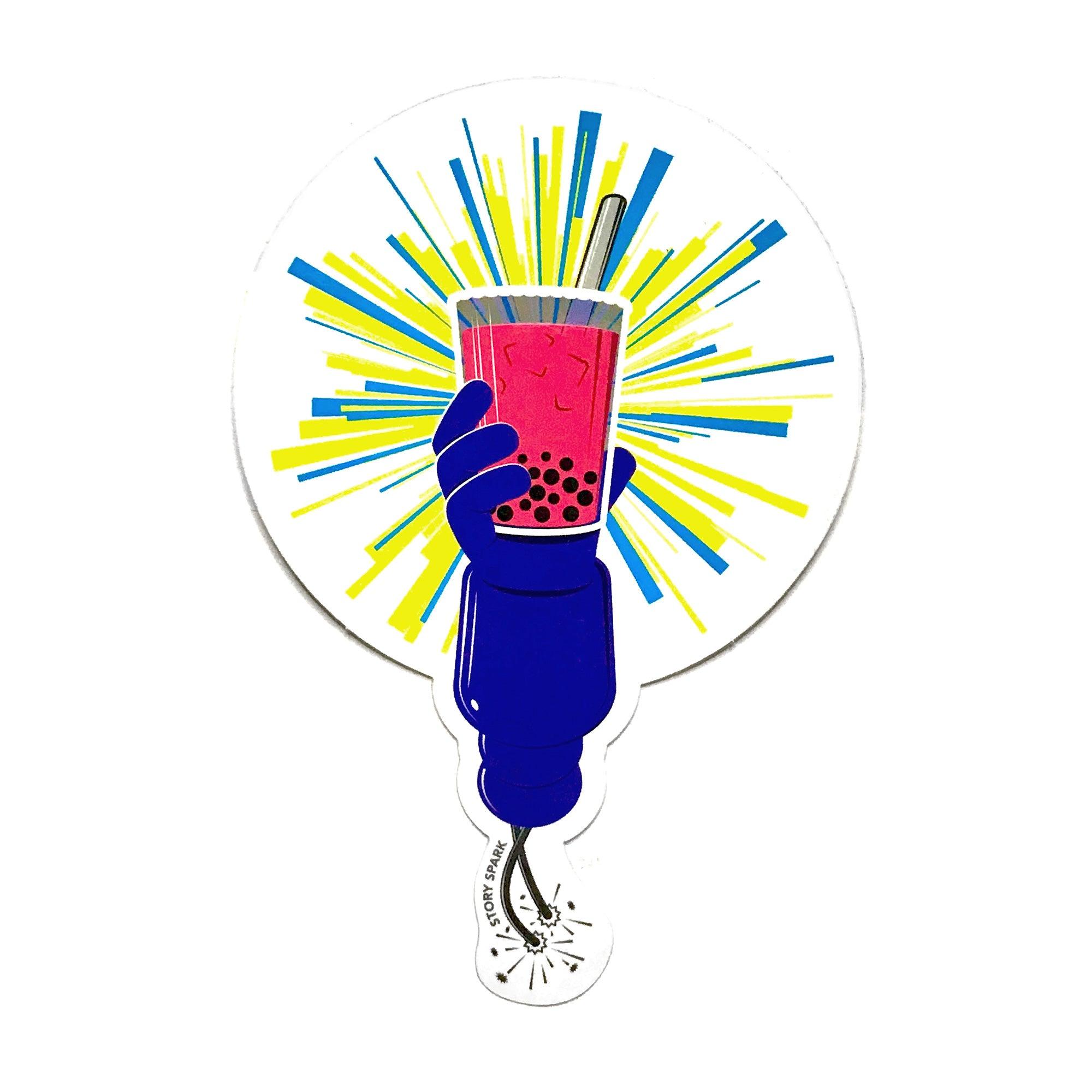 Rising Boba Bot Cup Vinyl Sticker-STORY SPARK