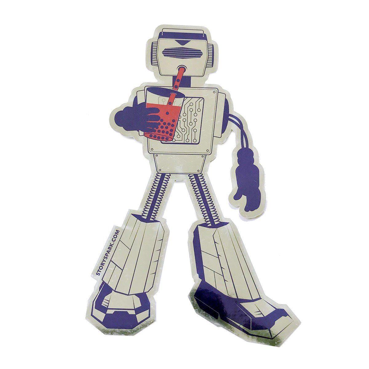 Boba Bot Mirrored Sticker-STORY SPARK