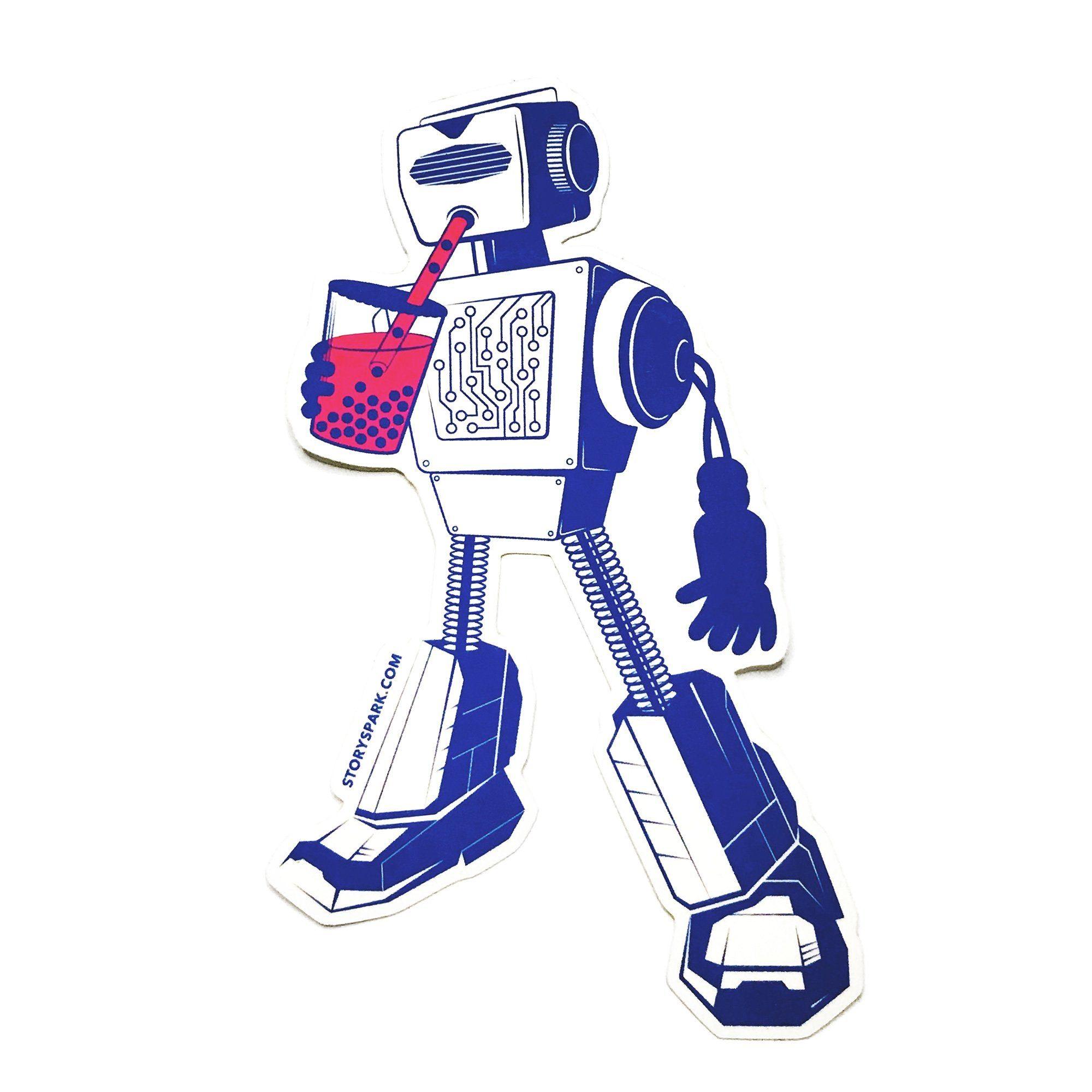 Boba Bot Vinyl Sticker - STORY SPARK