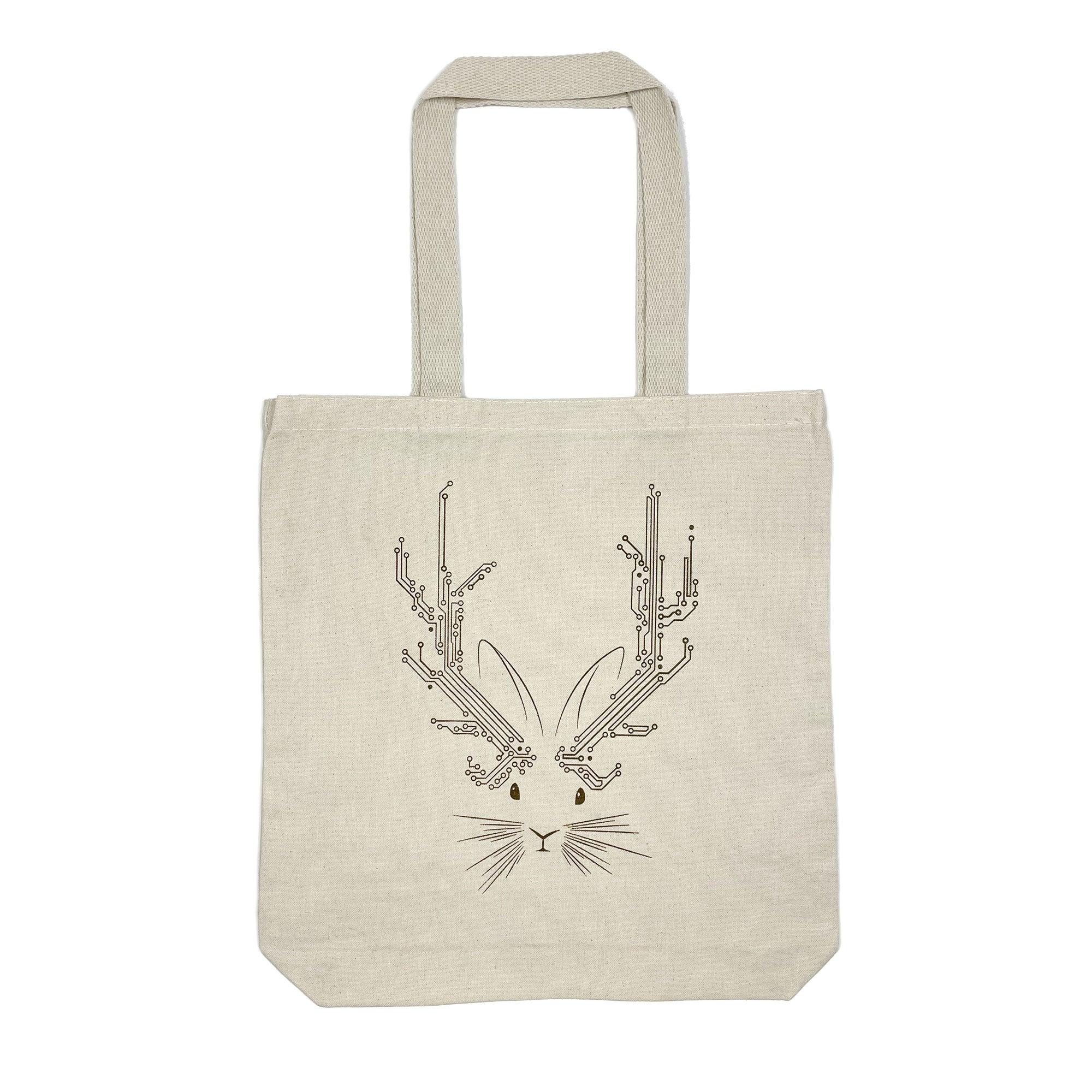 Techy Jackalope Canvas Tote Bag-STORY SPARK