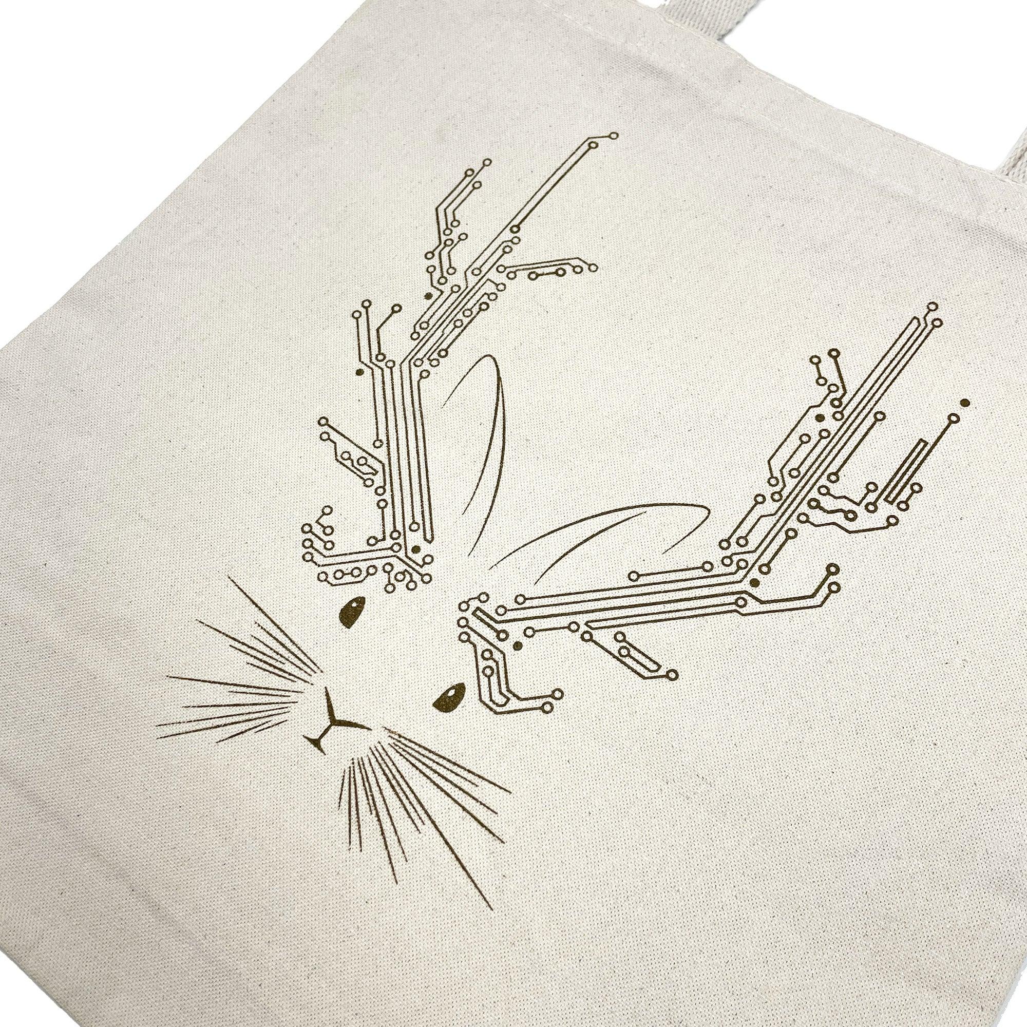 Techy Jackalope Canvas Tote Bag-STORY SPARK