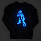 Glow in the dark boba tea robot sweatshirt