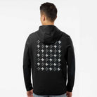 Back of full zip hoodie with lightning bolts - STORY SPARK