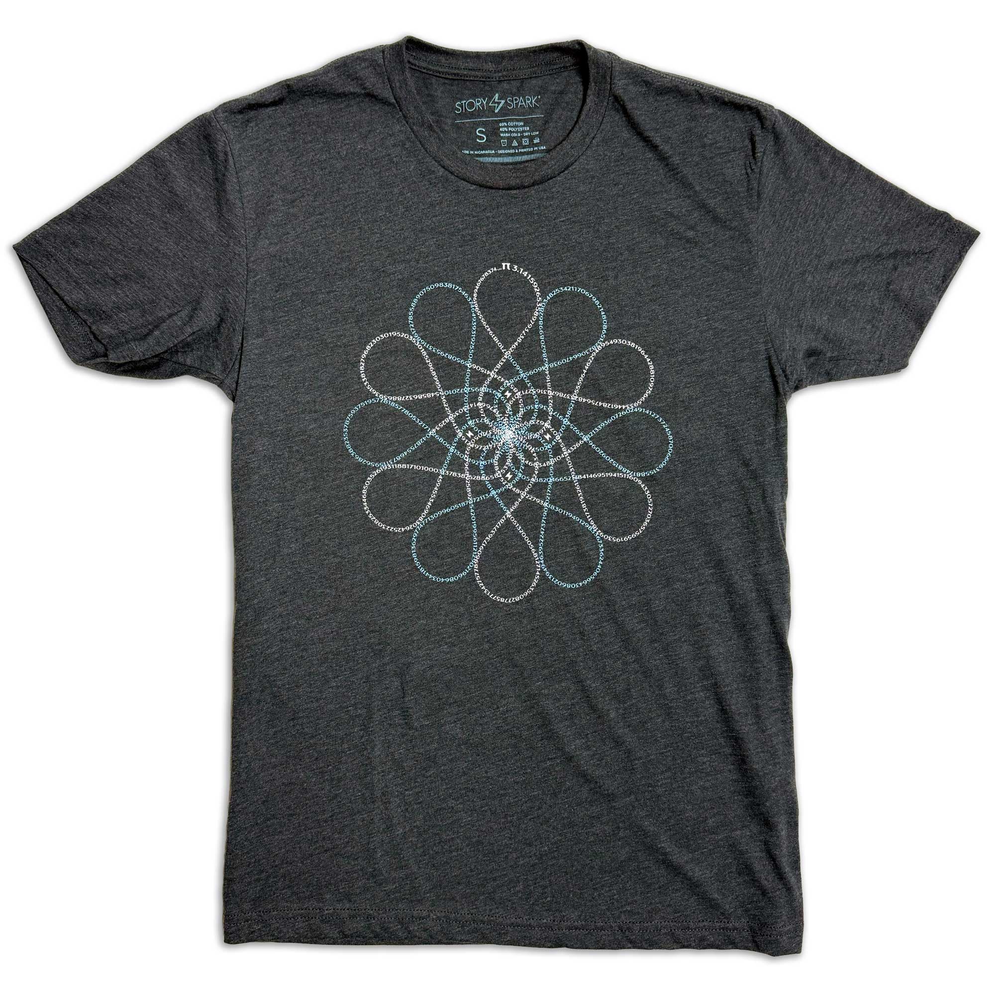 Charcoal grey infinite pi t-shirt by STORY SPARK