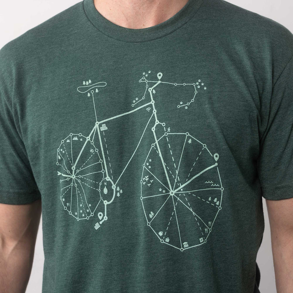 Forest Green Bike T-shirt for Cyclists and Techies - STORY SPARK