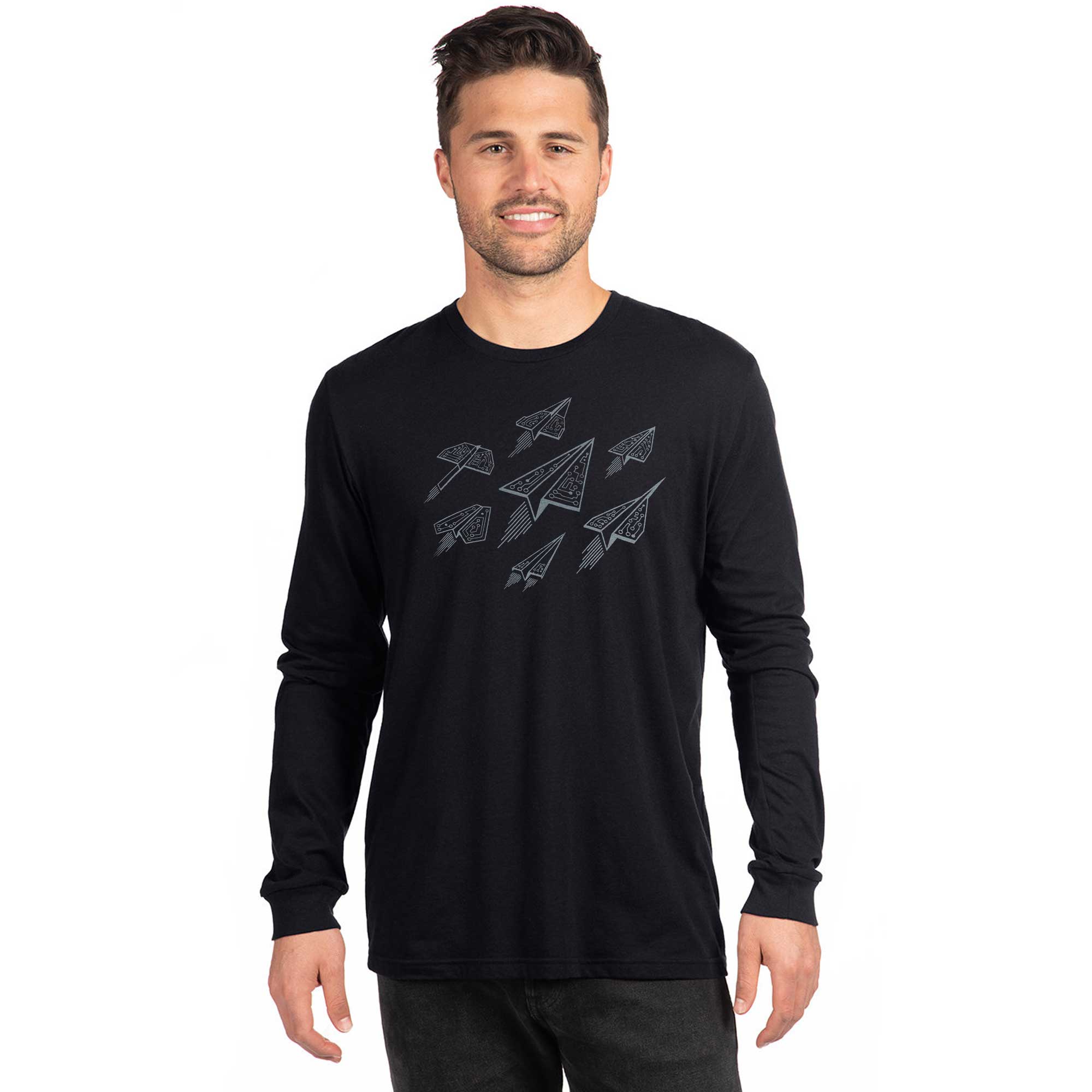 Airplanes Long Sleeve T-shirt for Engineers and Techies