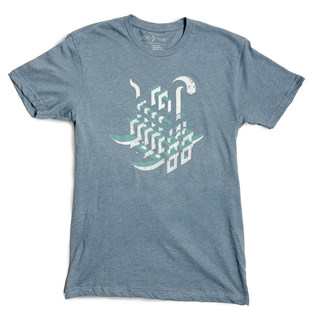 Blockchain Loch Ness Monster graphic t-shirt by STORY SPARK