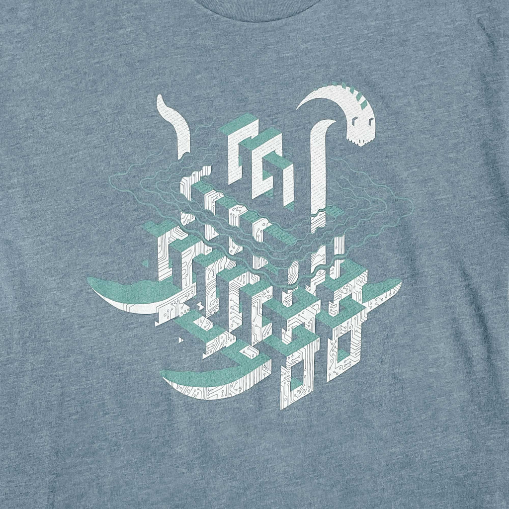 Techy Block Loch Ness Monster Graphic T-shirt