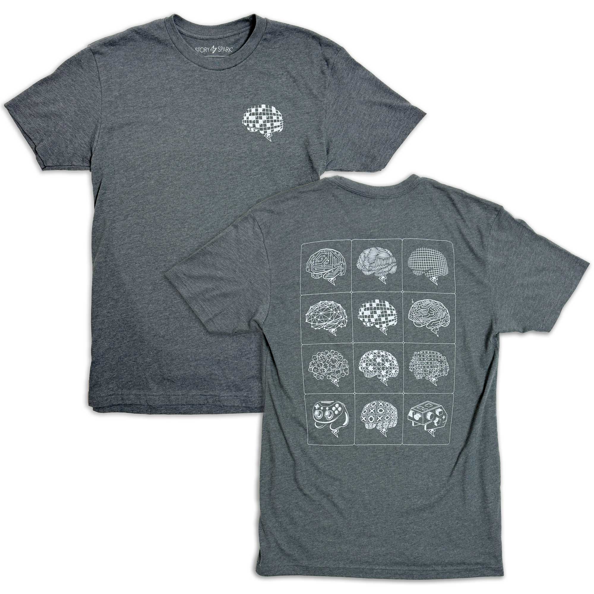 Brain Games two-sided graphic t-shirt by STORY SPARK