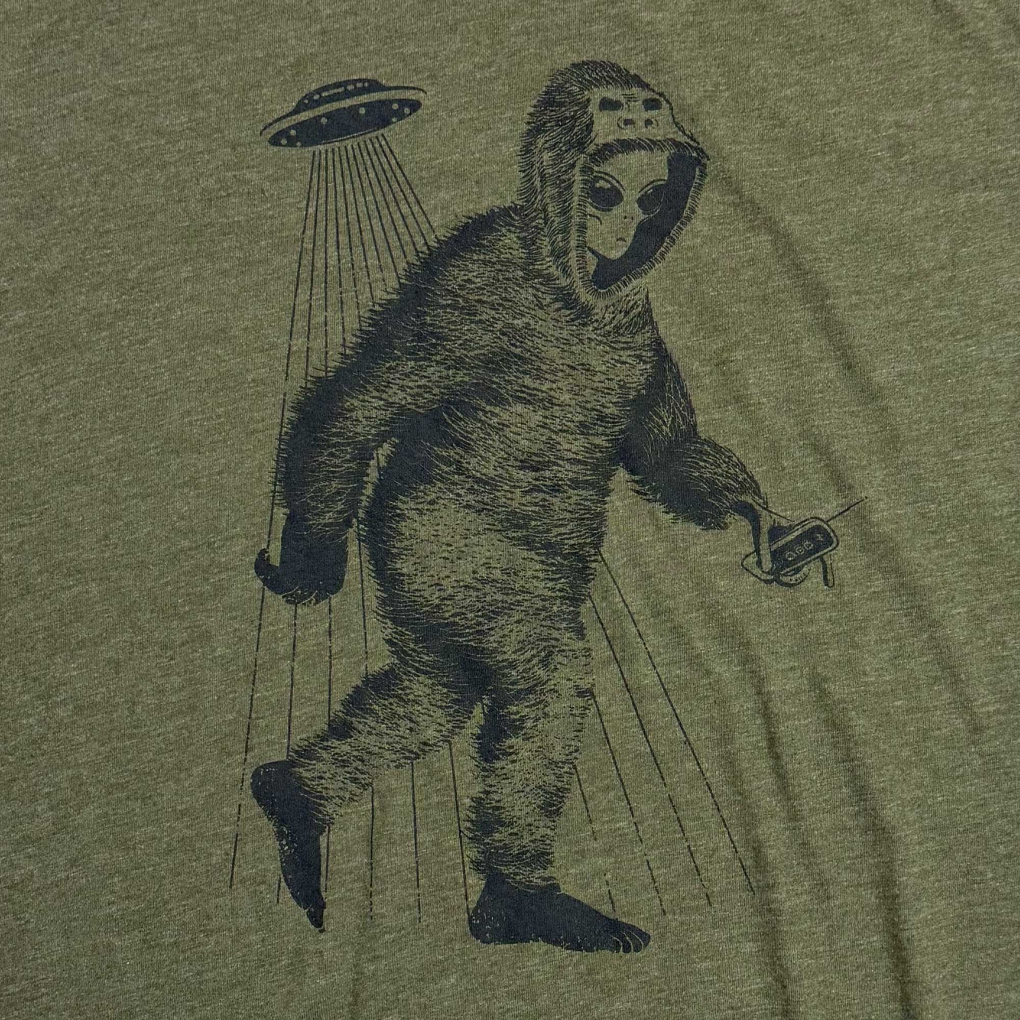 Alien in Bigfoot costume graphic tee - STORY SPARK