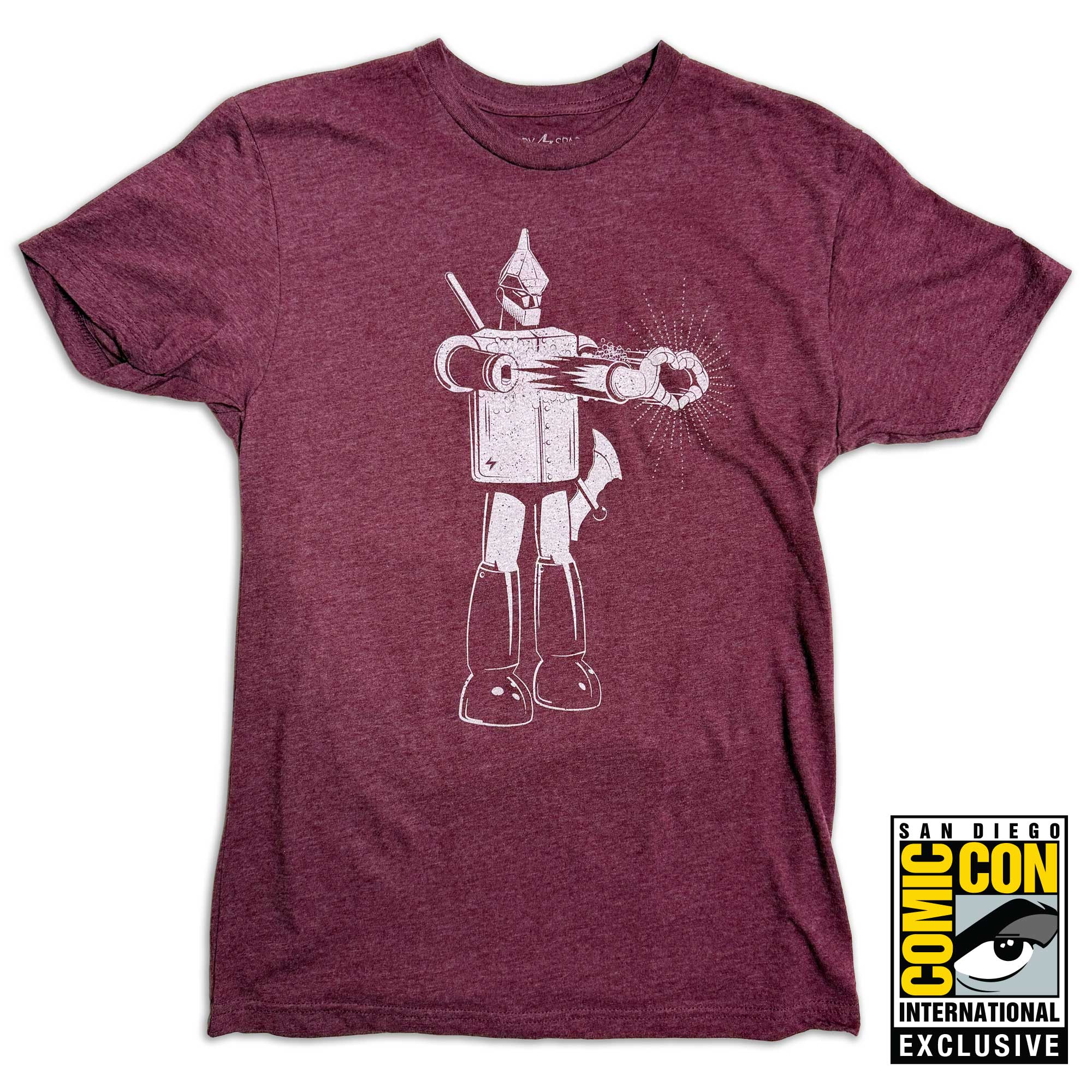 Tin Man with Heart Hands graphic t-shirt in maroon - San Diego Comic Con 2026 Exclusive by STORY SPARK