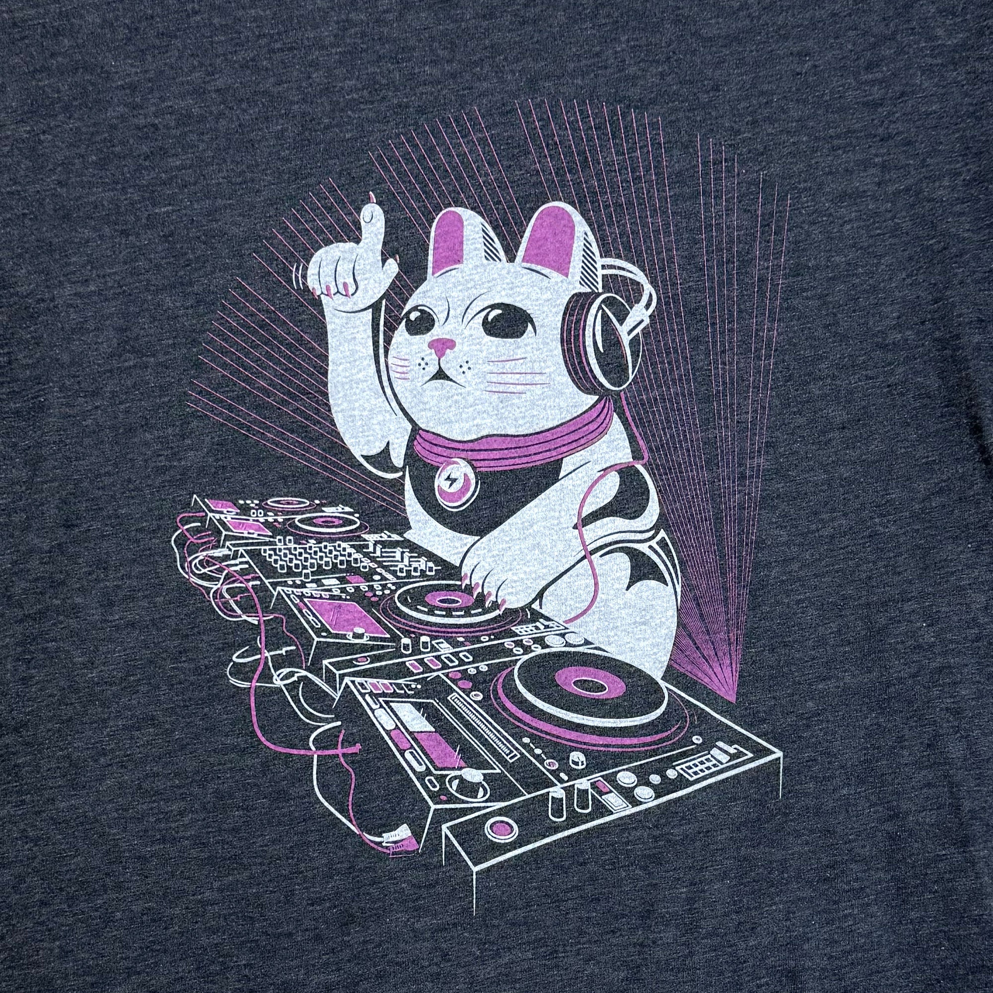 DJ Lucky Cat T-Shirt for Kids – Cool Cat Youth Graphic Tee – STORY