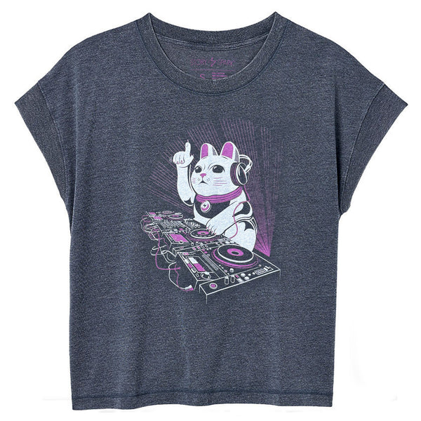 DJ Lucky Cat Women's Deep Crewneck T-shirt – STORY SPARK