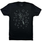 Asteroids arcade game graphic t-shirt on black
